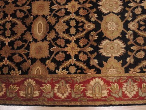 Jaipur Black Runner Hand Knotted 27 X 102  Area Rug 100-109368 Image 9