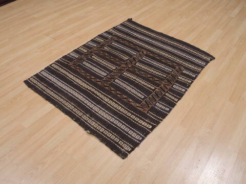 Kilim Brown Flat Woven 39 X 47  Area Rug 100-109374 Image 2