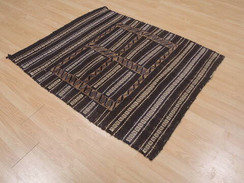 Kilim Brown Flat Woven 39 X 47  Area Rug 100-109374 Image 3