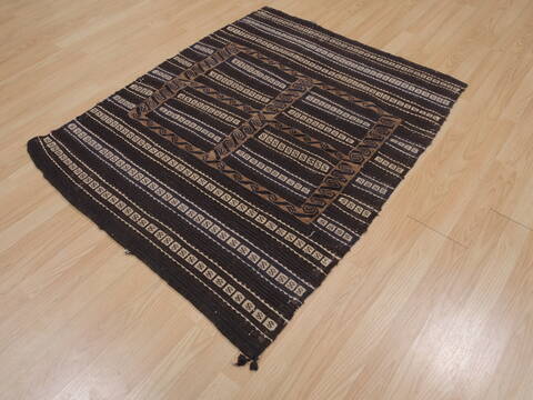 Kilim Brown Flat Woven 39 X 47  Area Rug 100-109374 Image 5