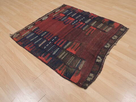 Kilim Red Square Flat Woven 39 X 40  Area Rug 100-109375 Image 3