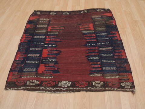 Kilim Red Square Flat Woven 39 X 40  Area Rug 100-109375 Image 4