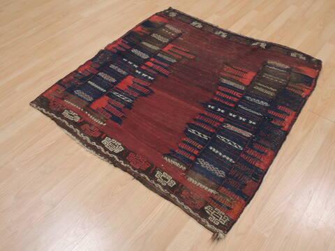 Kilim Red Square Flat Woven 39 X 40  Area Rug 100-109375 Image 5