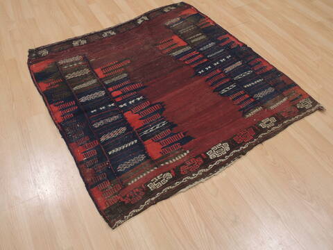 Kilim Red Square Flat Woven 39 X 40  Area Rug 100-109375 Image 6