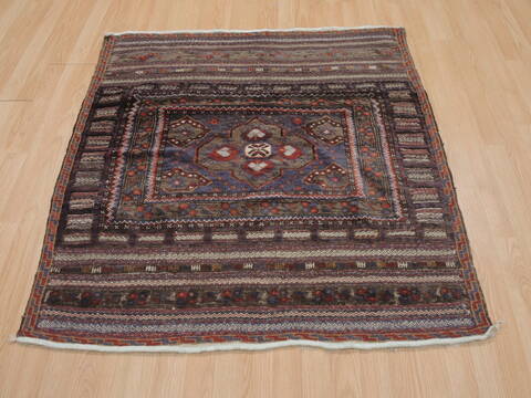 Baluch Blue Square Flat Woven 39 X 310  Area Rug 100-109381 Image 1