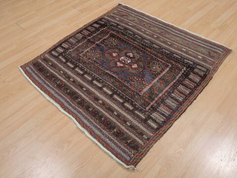 Baluch Blue Square Flat Woven 39 X 310  Area Rug 100-109381 Image 2