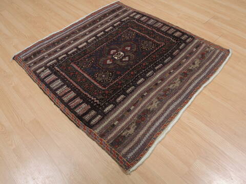 Baluch Blue Square Flat Woven 39 X 310  Area Rug 100-109381 Image 5