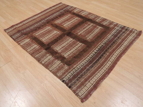 Baluch Brown Hand Knotted 42 X 51  Area Rug 100-109382 Image 3