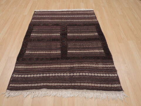 Kilim Brown Hand Knotted 38 X 47  Area Rug 100-109389 Image 1