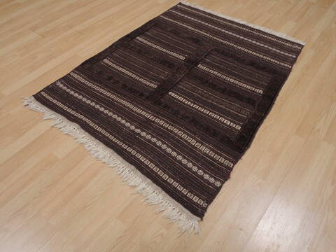 Kilim Brown Hand Knotted 38 X 47  Area Rug 100-109389 Image 2