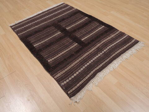 Kilim Brown Hand Knotted 38 X 47  Area Rug 100-109389 Image 9