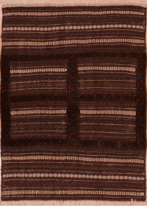 Kilim Brown Hand Knotted 38 X 47  Area Rug 100-109389 Image 0