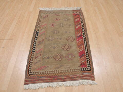 Kilim Green Hand Knotted 27 X 44  Area Rug 100-109390 Image 1