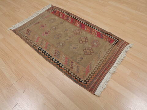 Kilim Green Hand Knotted 27 X 44  Area Rug 100-109390 Image 3