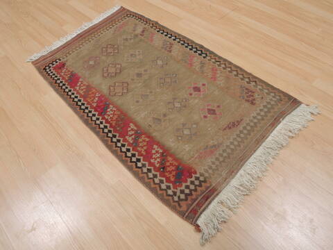 Kilim Green Hand Knotted 27 X 44  Area Rug 100-109390 Image 5
