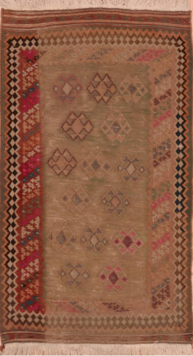 Kilim Green Hand Knotted 27 X 44  Area Rug 100-109390 Image 0
