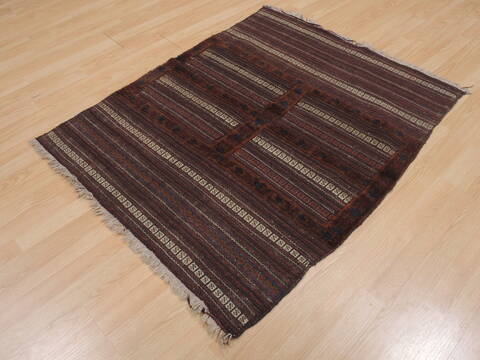 Kilim Red Square Hand Knotted 311 X 46  Area Rug 100-109391 Image 2