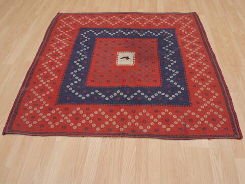 Kilim Red Square Flat Woven 42 X 42  Area Rug 100-109396 Image 4