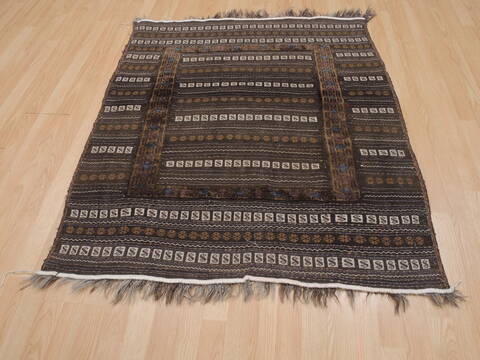 Kilim Brown Square Flat Woven 40 X 40  Area Rug 100-109403 Image 14