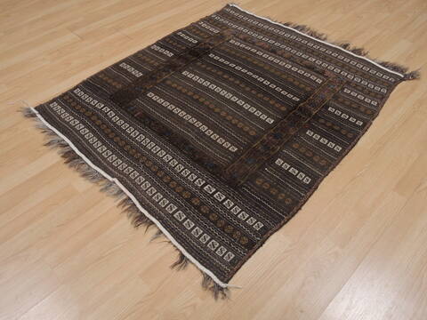 Kilim Brown Square Flat Woven 40 X 40  Area Rug 100-109403 Image 1