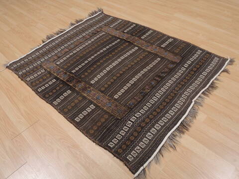 Kilim Brown Square Flat Woven 40 X 40  Area Rug 100-109403 Image 2