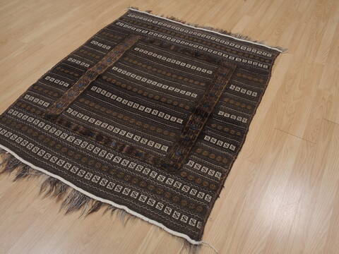 Kilim Brown Square Flat Woven 40 X 40  Area Rug 100-109403 Image 4