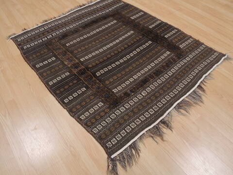 Kilim Brown Square Flat Woven 40 X 40  Area Rug 100-109403 Image 5