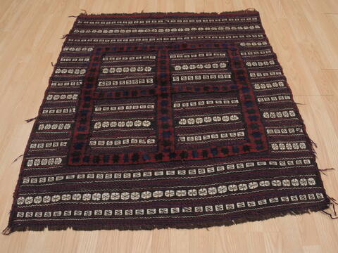 Kilim Red Square Hand Knotted 40 X 40  Area Rug 100-109404 Image 4