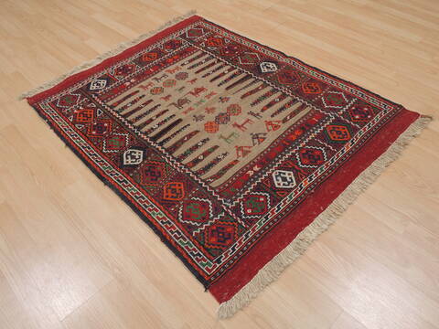 Kilim Red Square Flat Woven 33 X 33  Area Rug 100-109405 Image 12