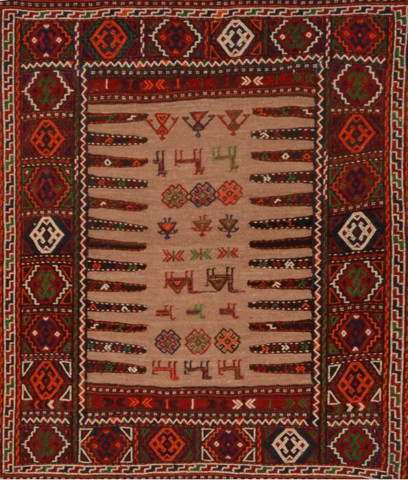Kilim Red Square Flat Woven 33 X 33  Area Rug 100-109405 Image 0