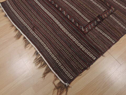Kilim Brown Hand Knotted 41 X 49  Area Rug 100-109409 Image 8