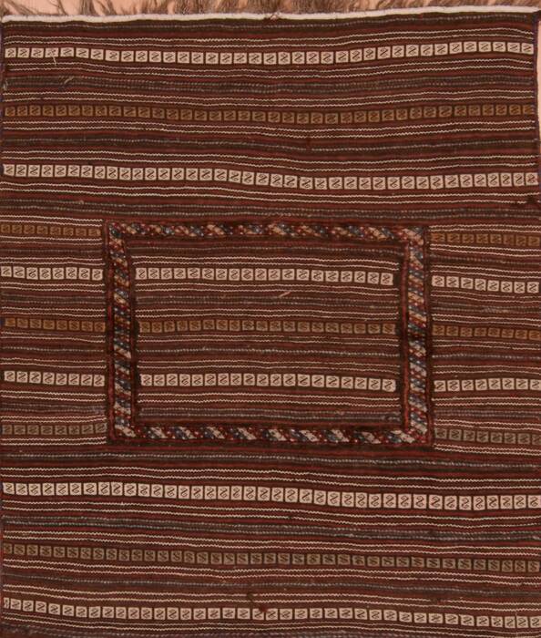 Kilim Brown Hand Knotted 41 X 49  Area Rug 100-109409 Image 0