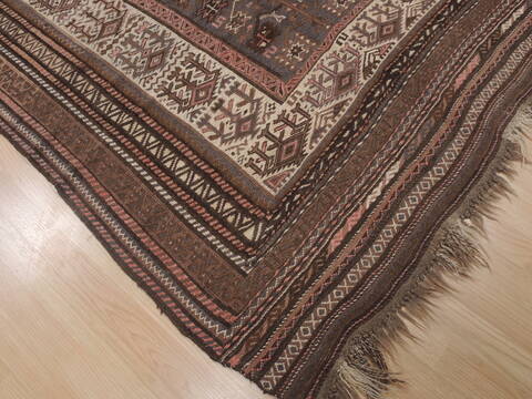 Kilim Brown Runner Hand Knotted 46 X 810  Area Rug 100-109414 Image 10