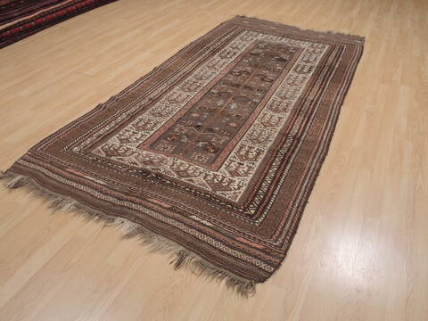 Kilim Brown Runner Hand Knotted 46 X 810  Area Rug 100-109414 Image 2