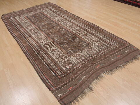 Kilim Brown Runner Hand Knotted 46 X 810  Area Rug 100-109414 Image 6