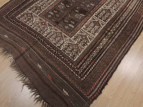 Kilim Brown Runner Hand Knotted 46 X 810  Area Rug 100-109414 Image 8