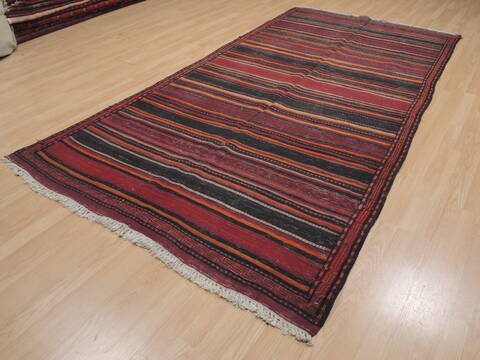 Kilim Red Runner Flat Woven 52 X 101  Area Rug 100-109422 Image 2