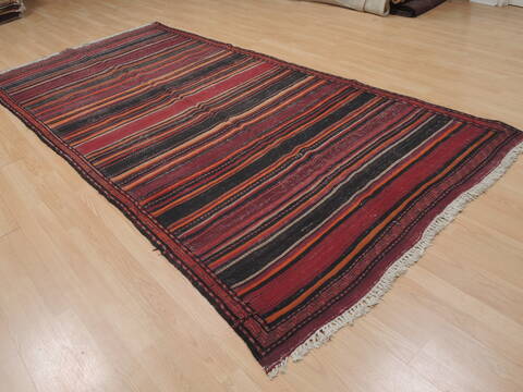 Kilim Red Runner Flat Woven 52 X 101  Area Rug 100-109422 Image 3