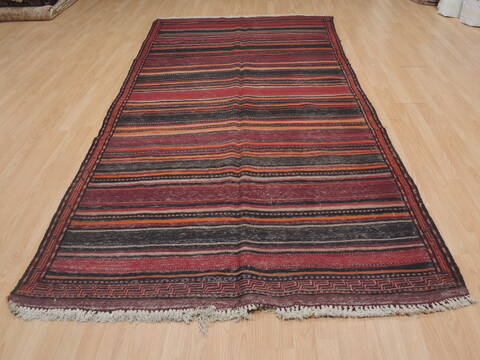 Kilim Red Runner Flat Woven 52 X 101  Area Rug 100-109422 Image 4