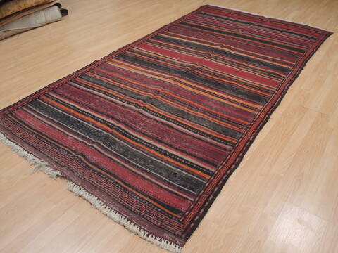 Kilim Red Runner Flat Woven 52 X 101  Area Rug 100-109422 Image 5