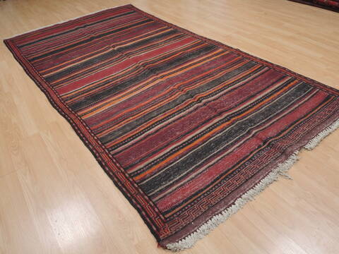 Kilim Red Runner Flat Woven 52 X 101  Area Rug 100-109422 Image 6