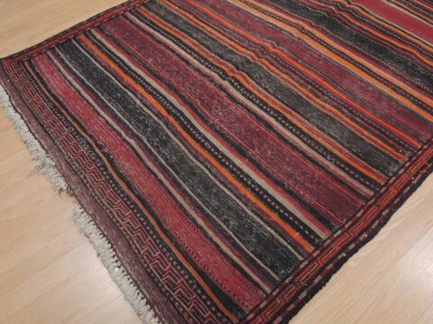 Kilim Red Runner Flat Woven 52 X 101  Area Rug 100-109422 Image 8