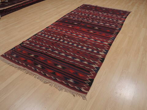 Kilim Red Runner Flat Woven 45 X 96  Area Rug 100-109424 Image 2