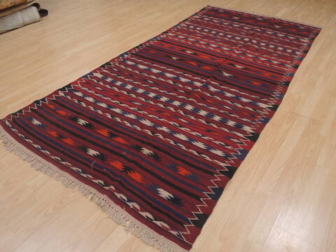 Kilim Red Runner Flat Woven 45 X 96  Area Rug 100-109424 Image 5