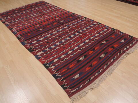 Kilim Red Runner Flat Woven 45 X 96  Area Rug 100-109424 Image 6