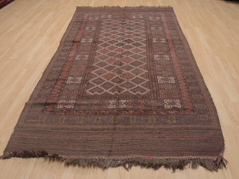 Kilim Brown Flat Woven 410 X 86  Area Rug 100-109425 Image 1