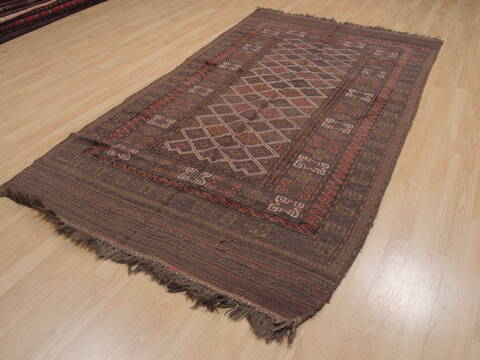 Kilim Brown Flat Woven 410 X 86  Area Rug 100-109425 Image 2