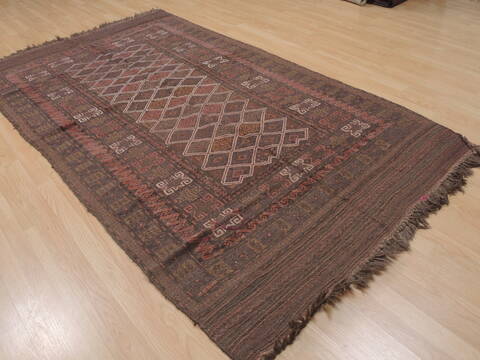 Kilim Brown Flat Woven 410 X 86  Area Rug 100-109425 Image 3
