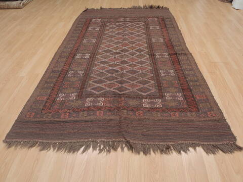 Kilim Brown Flat Woven 410 X 86  Area Rug 100-109425 Image 4