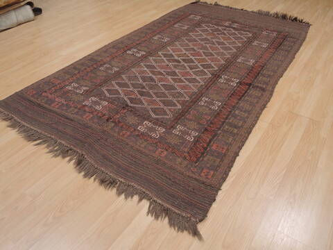 Kilim Brown Flat Woven 410 X 86  Area Rug 100-109425 Image 5